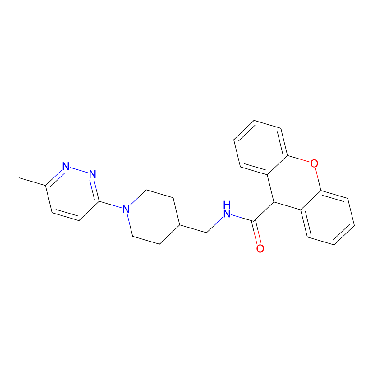 N-{[1-(6-methylpyridazin-3-yl)piperidin-4-yl]methyl}-9H-xanthene-9-carboxamide molecular structure, CAS 1797725-19-9