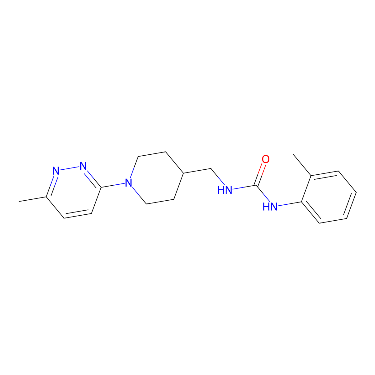 1-((1-(6-Methylpyridazin-3-yl)piperidin-4-yl)methyl)-3-(o-tolyl)urea molecular structure, CAS 1797725-25-7