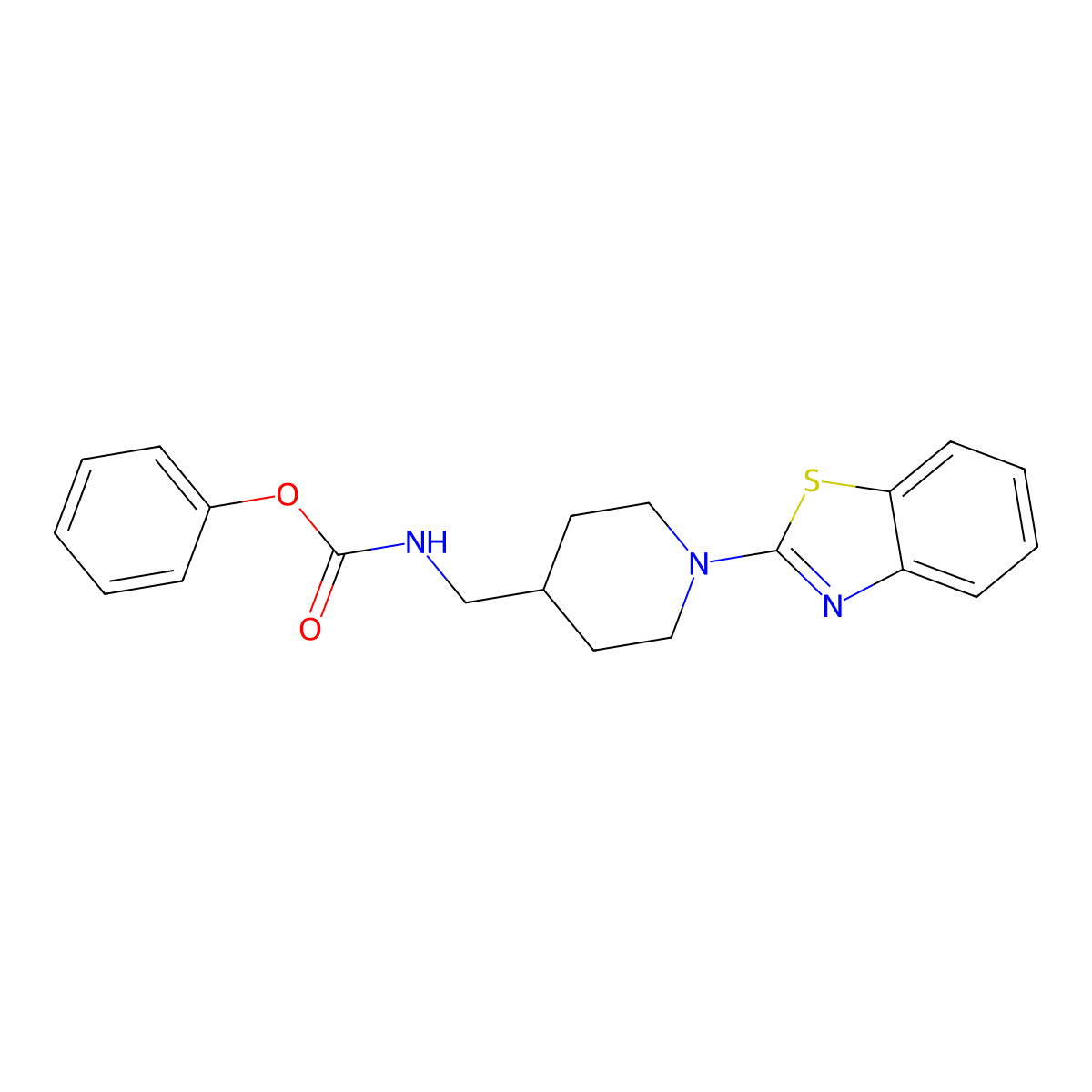 Phenyl ((1-(benzo[d]thiazol-2-yl)piperidin-4-yl)methyl)carbamate molecular structure, CAS 1797725-40-6