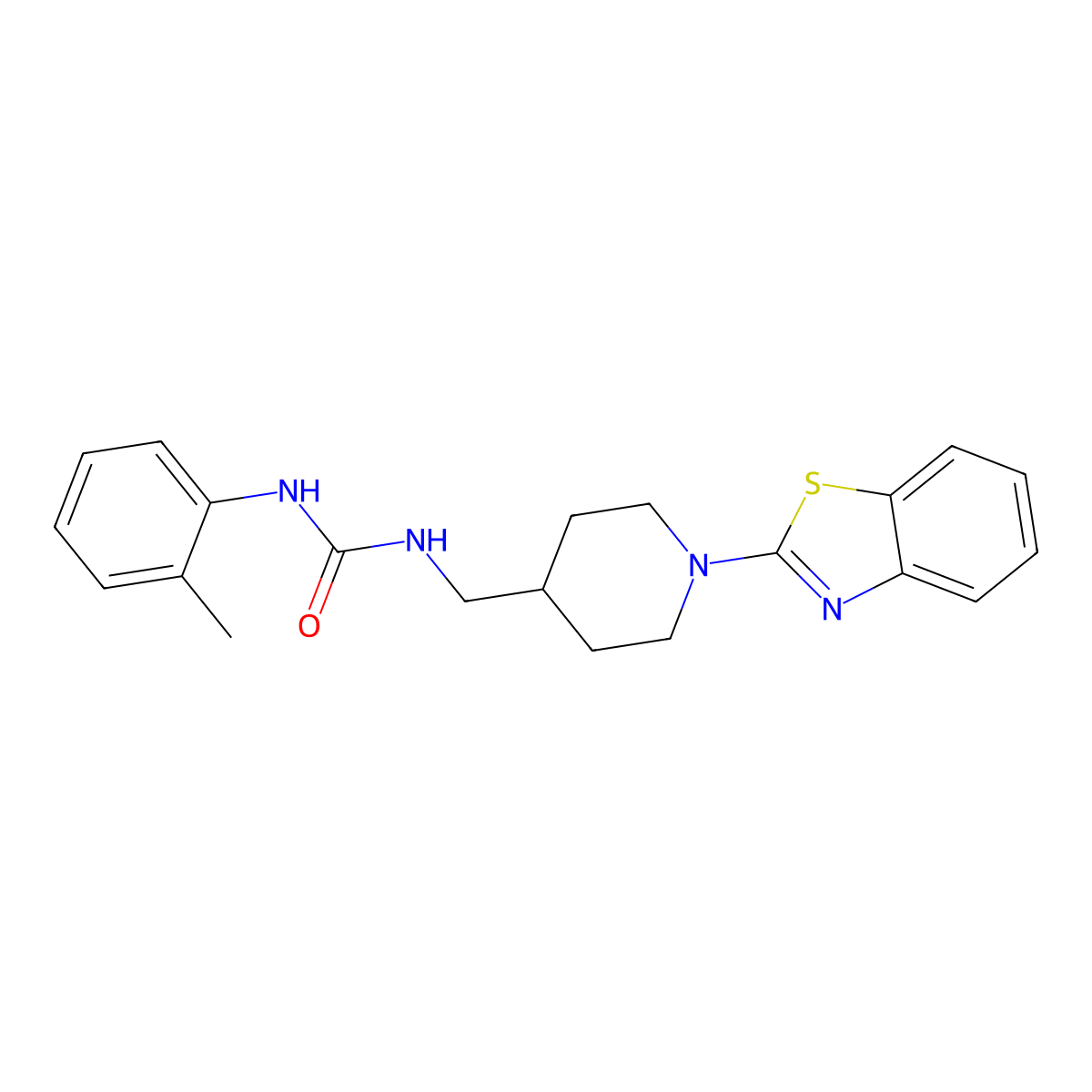 1-((1-(Benzo[d]thiazol-2-yl)piperidin-4-yl)methyl)-3-(o-tolyl)urea molecular structure, CAS 1797725-50-8