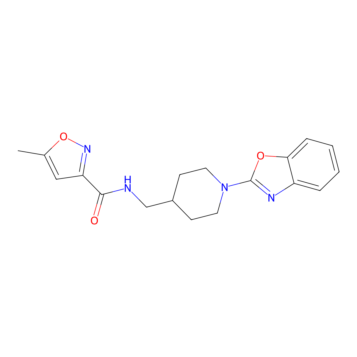 N-((1-(benzo[d]oxazol-2-yl)piperidin-4-yl)methyl)-5-methylisoxazole-3-carboxamide molecular structure, CAS 1797725-55-3