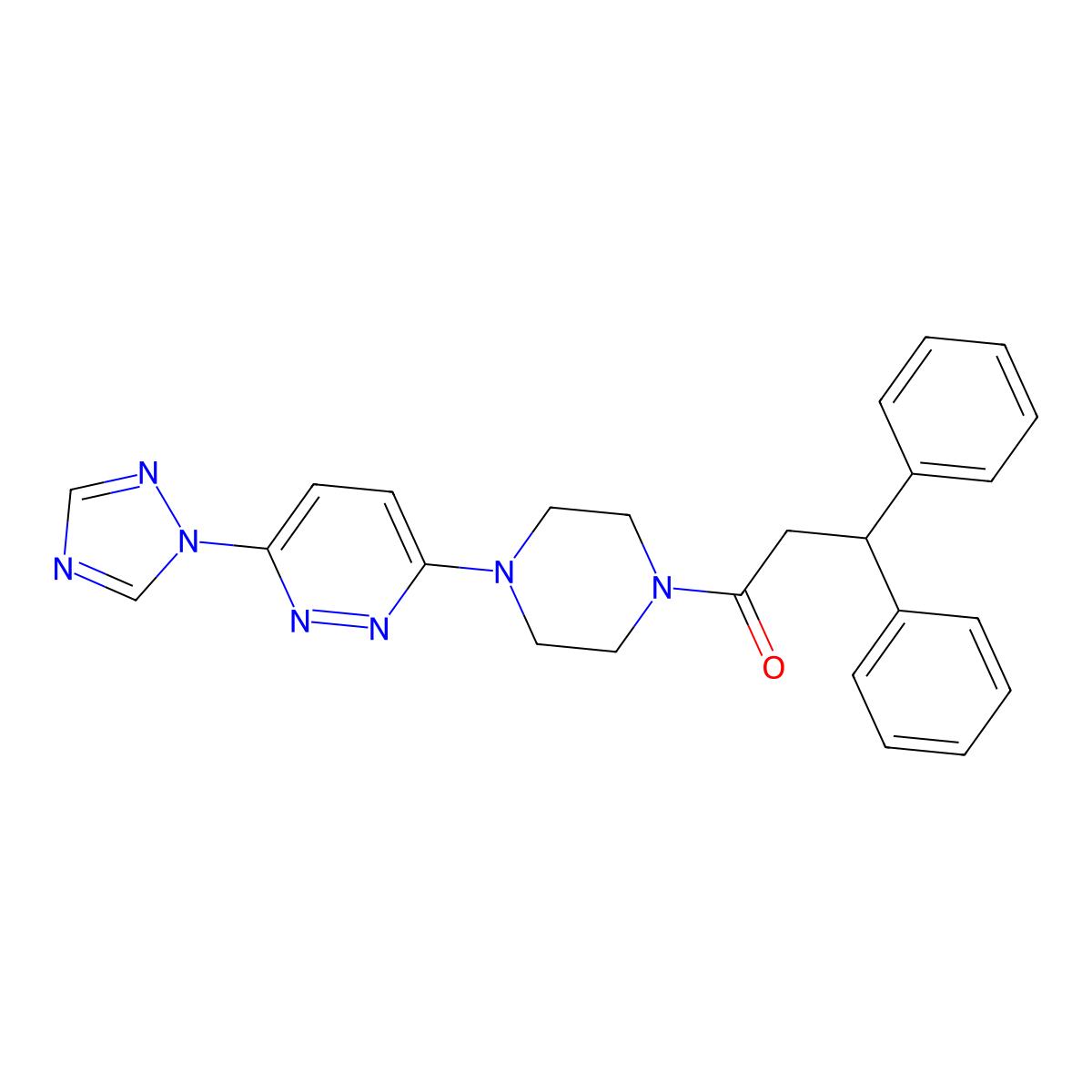 1-(4-(6-(1H-1,2,4-triazol-1-yl)pyridazin-3-yl)piperazin-1-yl)-3,3-diphenylpropan-1-one molecular structure, CAS 1797725-72-4