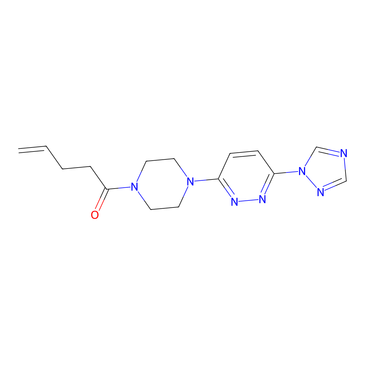 1-(4-(6-(1H-1,2,4-triazol-1-yl)pyridazin-3-yl)piperazin-1-yl)pent-4-en-1-one molecular structure, CAS 1797725-89-3