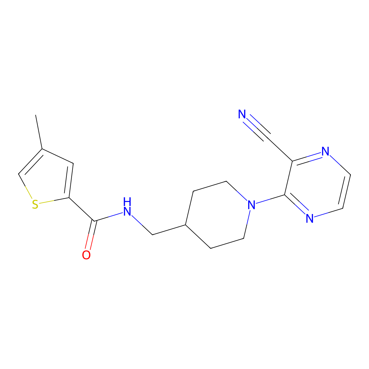 N-{[1-(3-cyanopyrazin-2-yl)piperidin-4-yl]methyl}-4-methylthiophene-2-carboxamide molecular structure, CAS 1797725-92-8