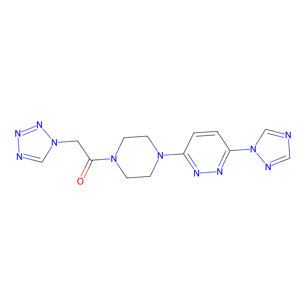 1-(4-(6-(1H-1,2,4-triazol-1-yl)pyridazin-3-yl)piperazin-1-yl)-2-(1H-tetrazol-1-yl)ethanone molecular structure, CAS 1797726-08-9