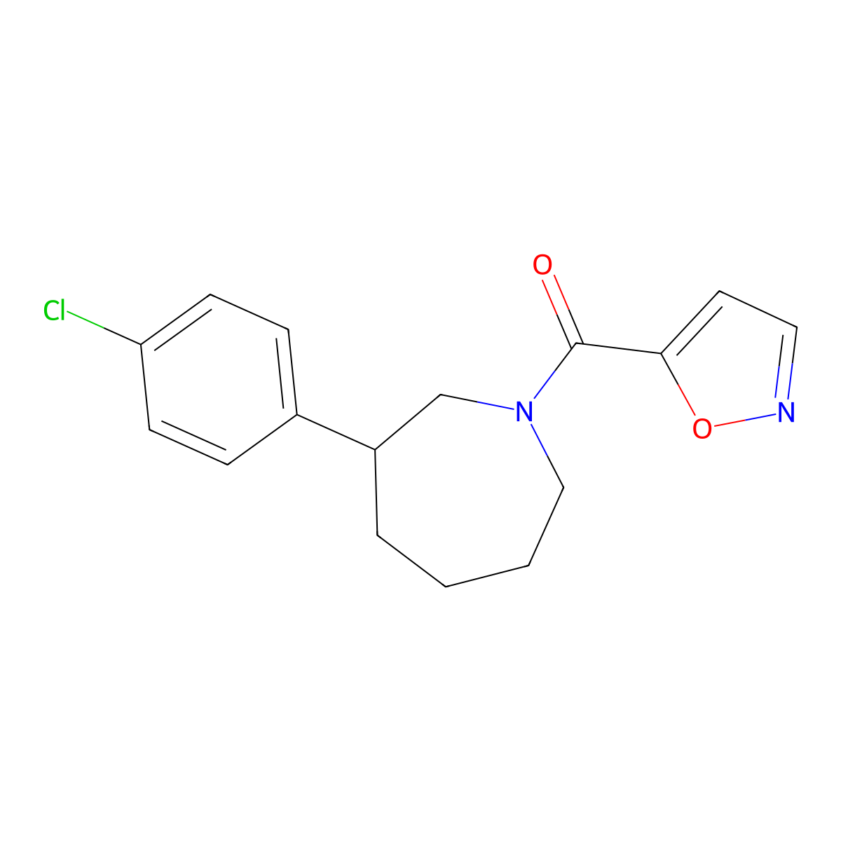 (3-(4-Chlorophenyl)azepan-1-yl)(isoxazol-5-yl)methanone molecular structure, CAS 1797726-54-5