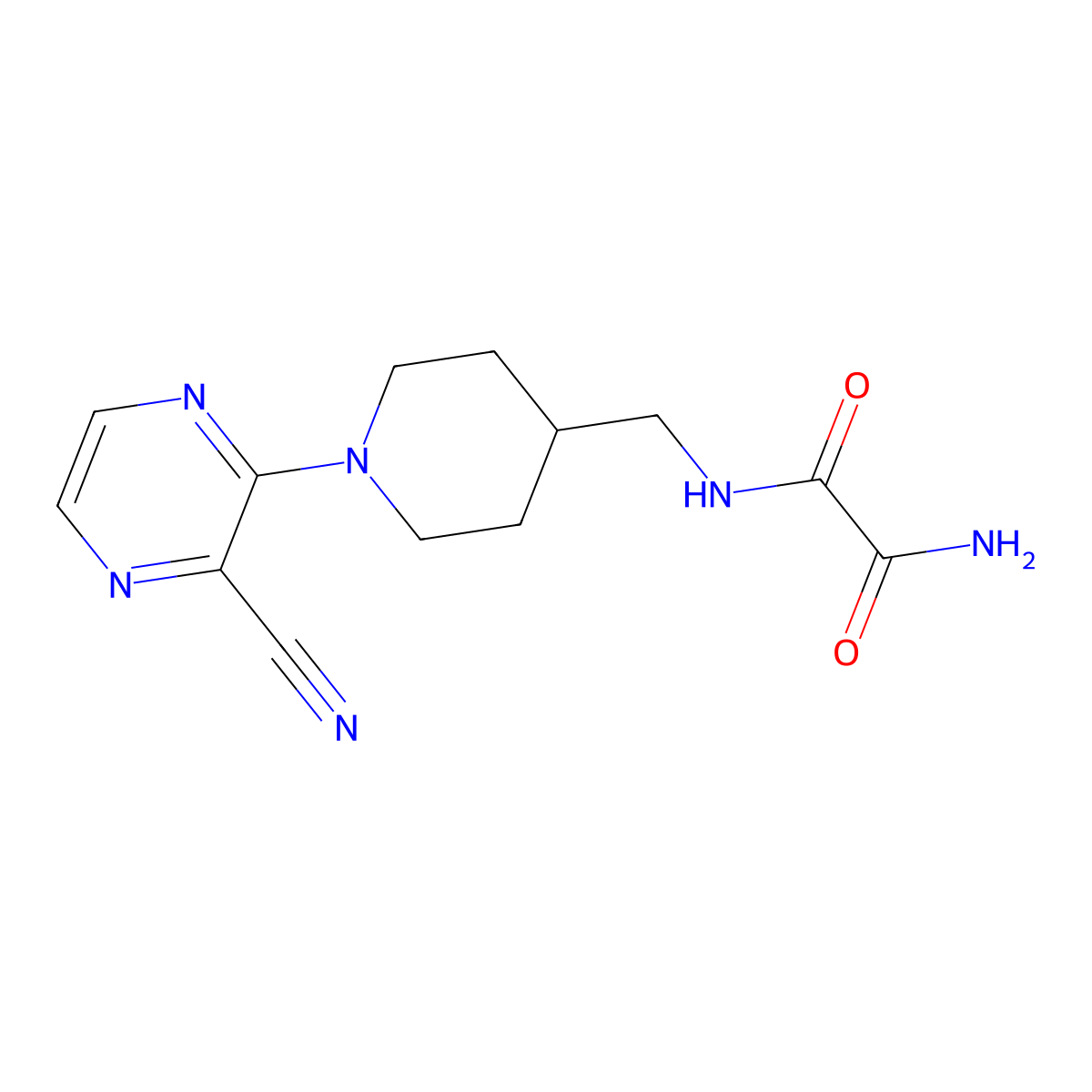 N1-((1-(3-cyanopyrazin-2-yl)piperidin-4-yl)methyl)oxalamide molecular structure, CAS 1797726-67-0