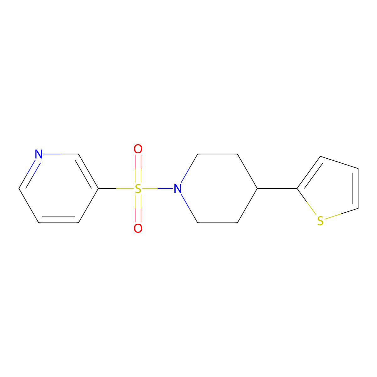 3-((4-(Thiophen-2-yl)piperidin-1-yl)sulfonyl)pyridine molecular structure, CAS 1797726-78-3