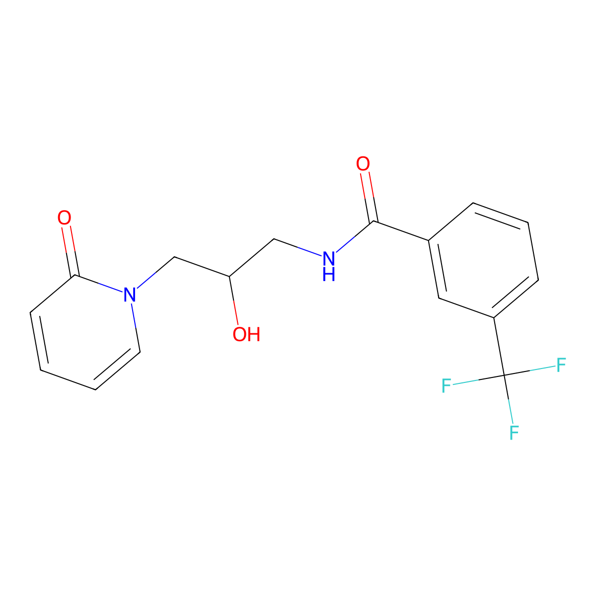 N-(2-hydroxy-3-(2-oxopyridin-1(2H)-yl)propyl)-3-(trifluoromethyl)benzamide molecular structure, CAS 1797726-96-5