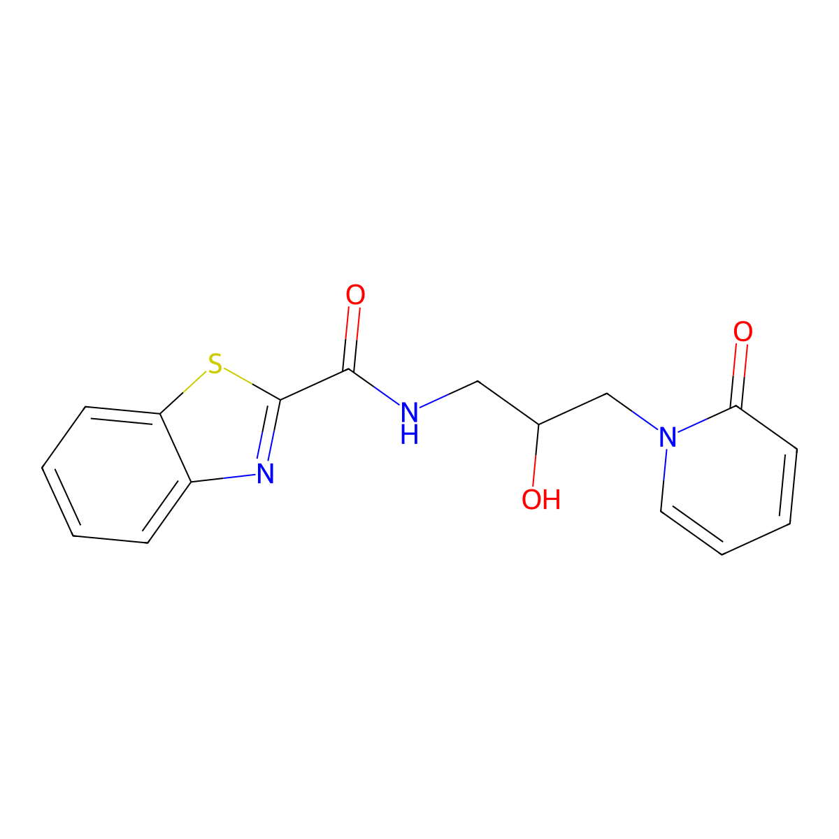 N-(2-hydroxy-3-(2-oxopyridin-1(2H)-yl)propyl)benzo[d]thiazole-2-carboxamide molecular structure, CAS 1797727-01-5