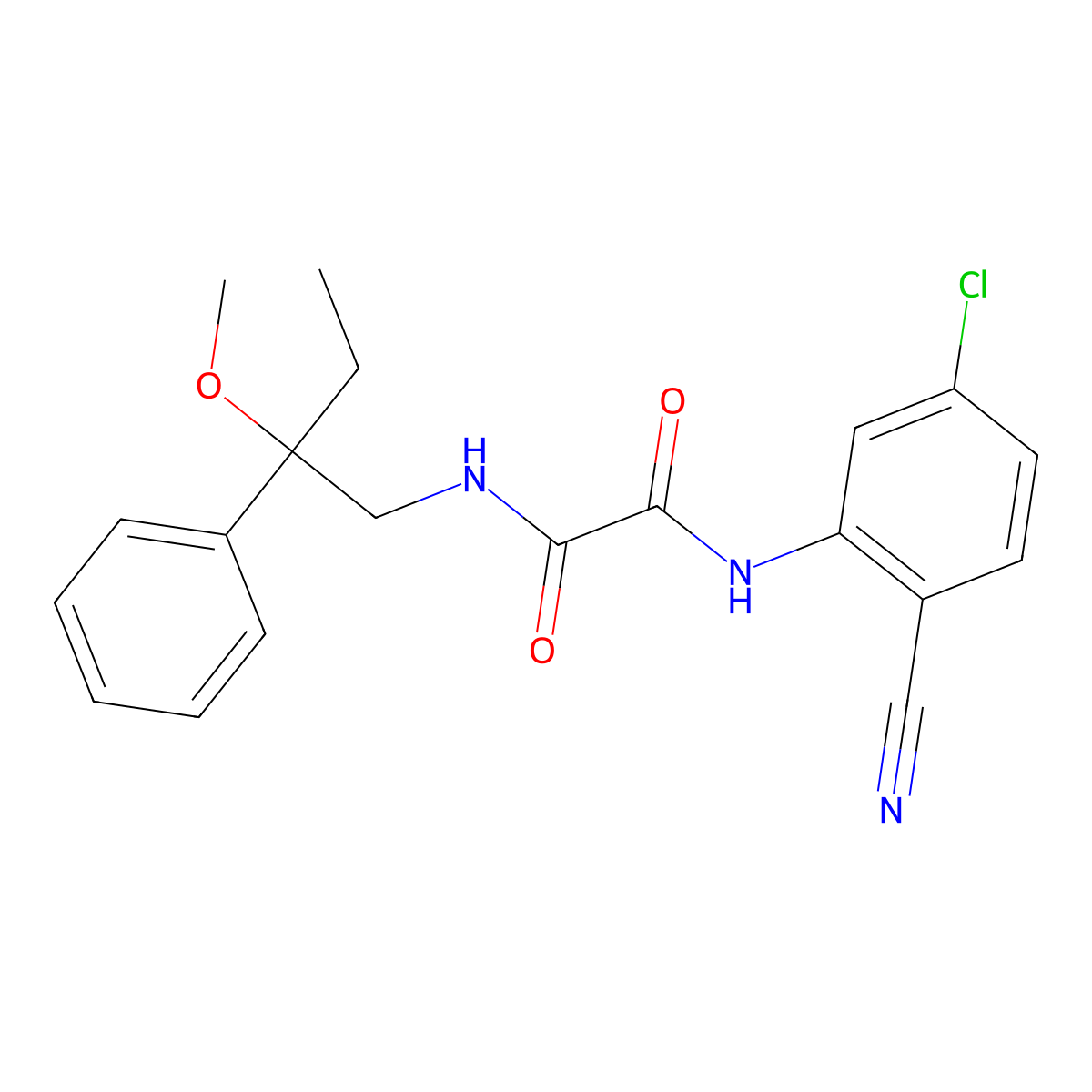 N1-(5-chloro-2-cyanophenyl)-N2-(2-methoxy-2-phenylbutyl)oxalamide molecular structure, CAS 1797727-12-8