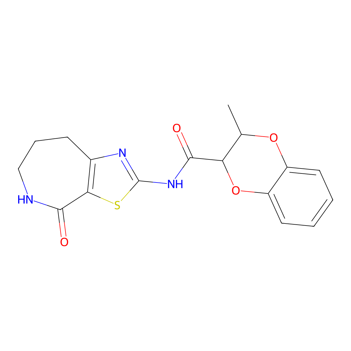 3-methyl-N-{4-oxo-4H,5H,6H,7H,8H-[1,3]thiazolo[5,4-c]azepin-2-yl}-2,3-dihydro-1,4-benzodioxine-2-carboxamide molecular structure, CAS 1797727-15-1