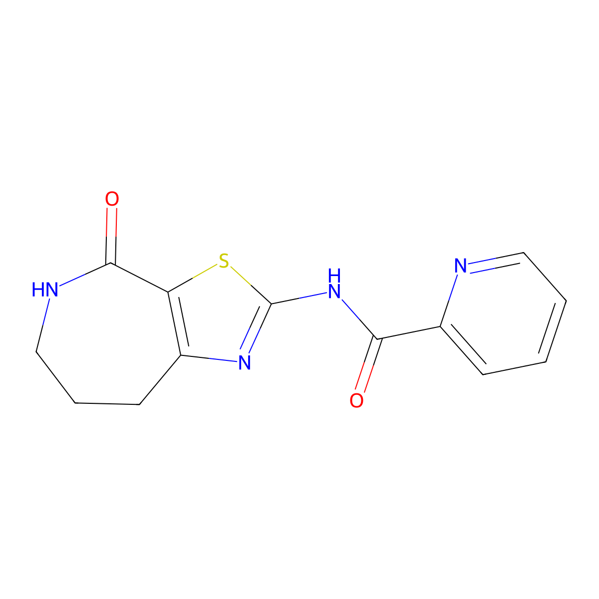 N-(4-oxo-5,6,7,8-tetrahydro-4H-thiazolo[5,4-c]azepin-2-yl)picolinamide molecular structure, CAS 1797727-21-9