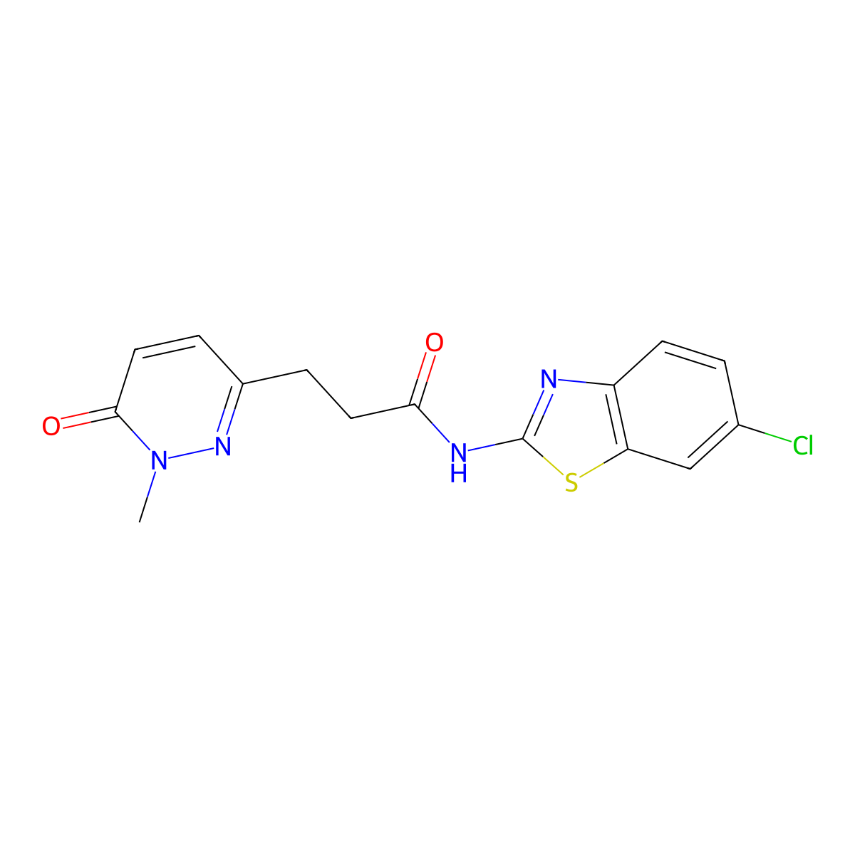 N-(6-chlorobenzo[d]thiazol-2-yl)-3-(1-methyl-6-oxo-1,6-dihydropyridazin-3-yl)propanamide molecular structure, CAS 1797727-74-2