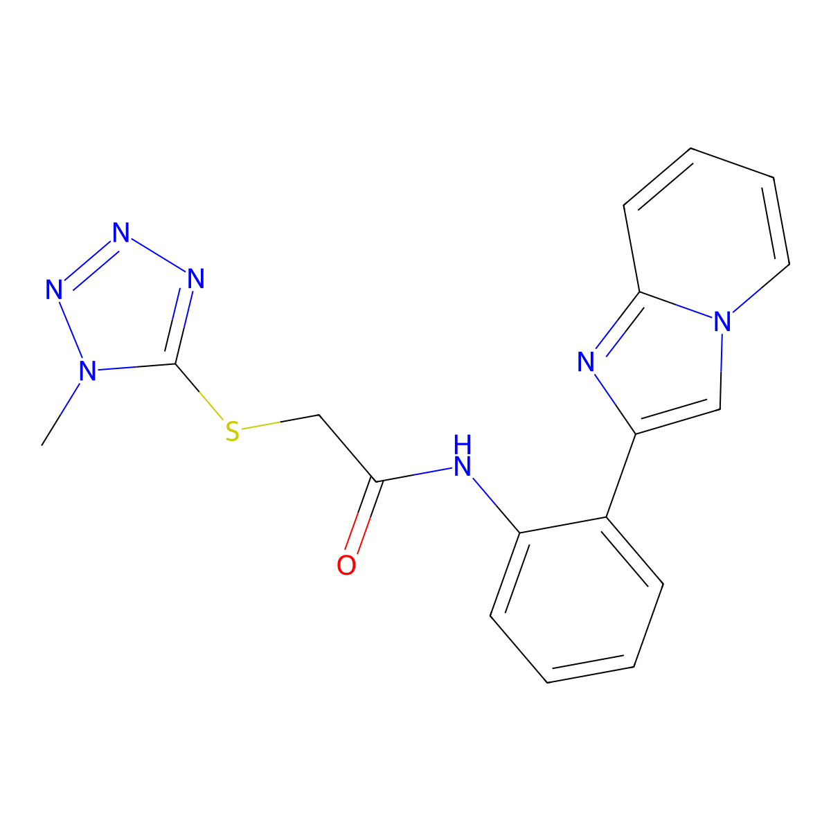 N-(2-(imidazo[1,2-a]pyridin-2-yl)phenyl)-2-((1-methyl-1H-tetrazol-5-yl)thio)acetamide molecular structure, CAS 1797729-56-6