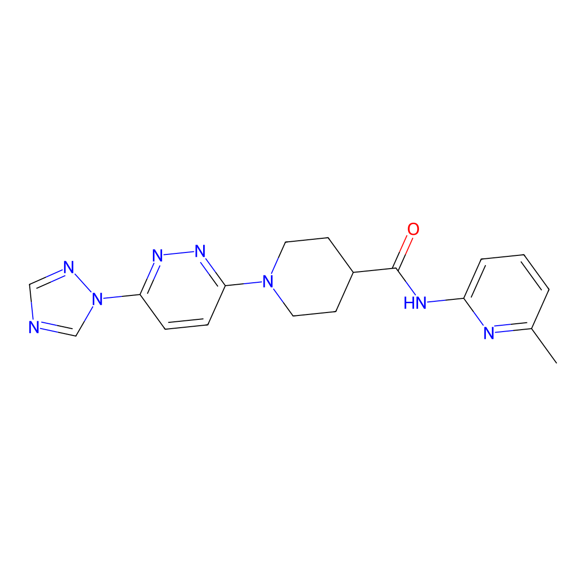 1-(6-(1H-1,2,4-triazol-1-yl)pyridazin-3-yl)-N-(6-methylpyridin-2-yl)piperidine-4-carboxamide molecular structure, CAS 1797730-06-3