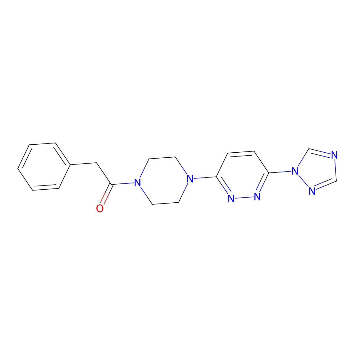 1-(4-(6-(1H-1,2,4-triazol-1-yl)pyridazin-3-yl)piperazin-1-yl)-2-phenylethanone molecular structure, CAS 1797730-62-1