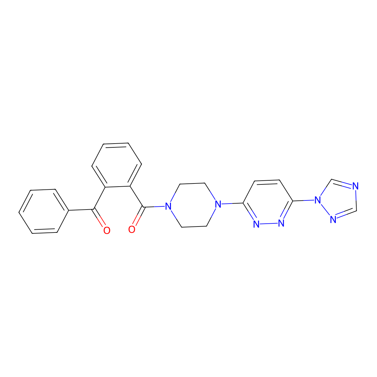 (4-(6-(1H-1,2,4-triazol-1-yl)pyridazin-3-yl)piperazin-1-yl)(2-benzoylphenyl)methanone molecular structure, CAS 1797730-67-6