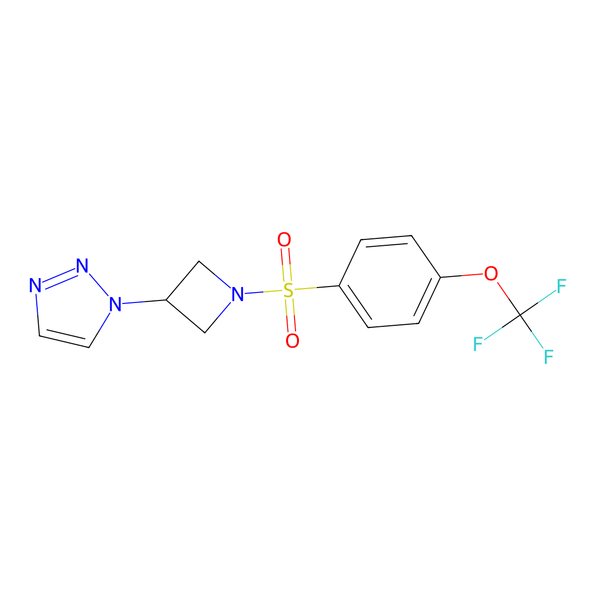 1-(1-((4-(trifluoromethoxy)phenyl)sulfonyl)azetidin-3-yl)-1H-1,2,3-triazole molecular structure, CAS 1797730-84-7