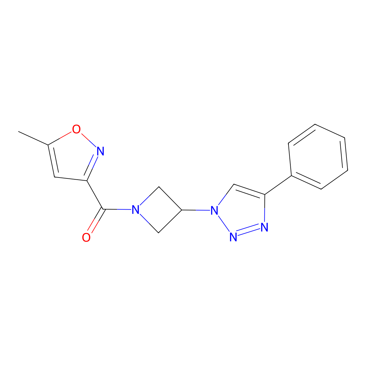 1-[1-(5-methyl-1,2-oxazole-3-carbonyl)azetidin-3-yl]-4-phenyl-1H-1,2,3-triazole molecular structure, CAS 1797731-09-9