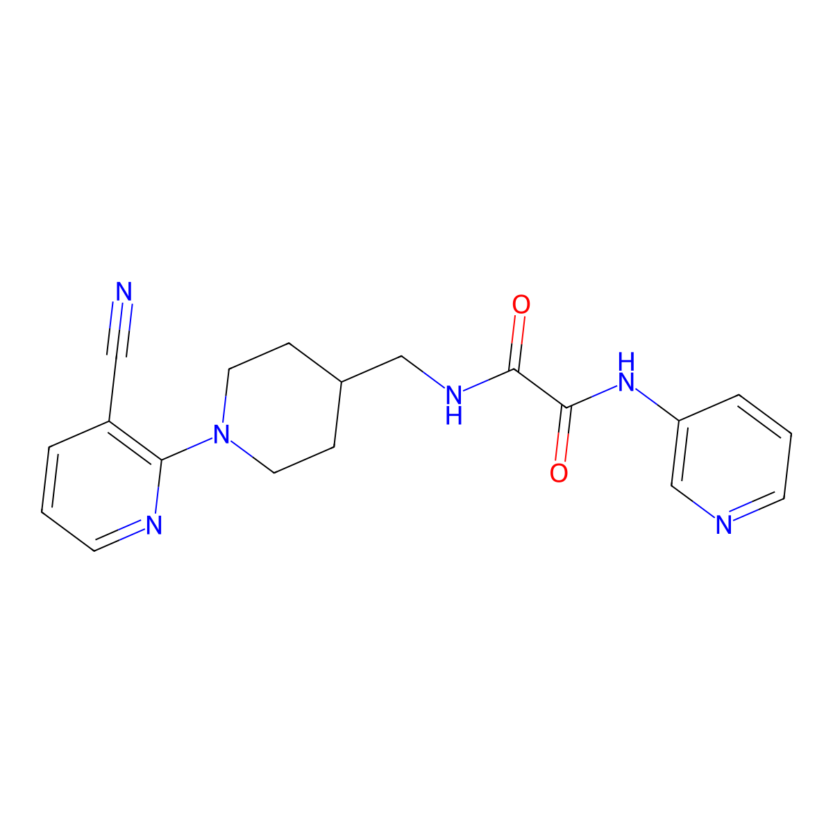 N1-((1-(3-cyanopyridin-2-yl)piperidin-4-yl)methyl)-N2-(pyridin-3-yl)oxalamide molecular structure, CAS 1797731-70-4