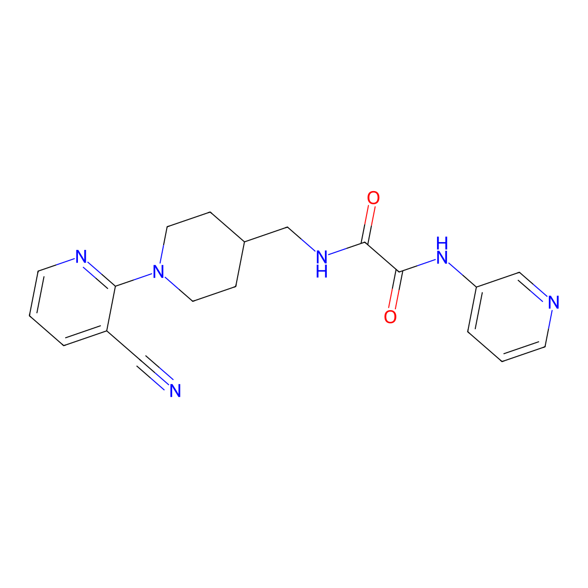 N1-((1-(3-cyanopyridin-2-yl)piperidin-4-yl)methyl)-N2-(pyridin-3-yl)oxalamide molecular structure, CAS 1797731-70-4