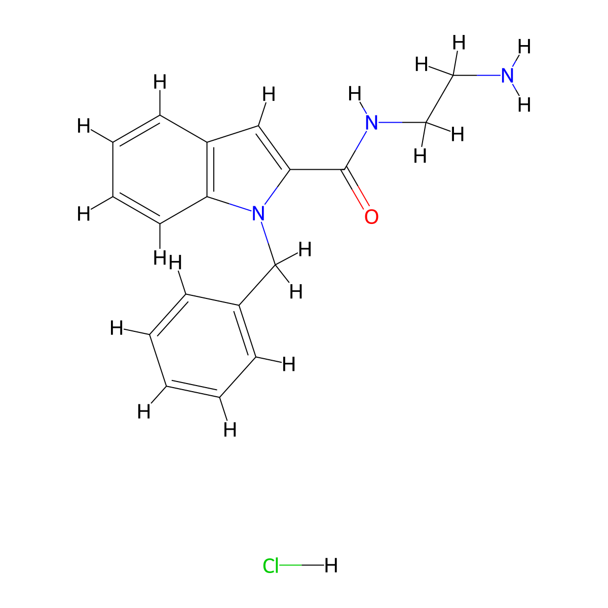 N-(2-Aminoethyl)-1-benzylindole-2-carboxamide;hydrochloride molecular structure, CAS 1797731-88-4
