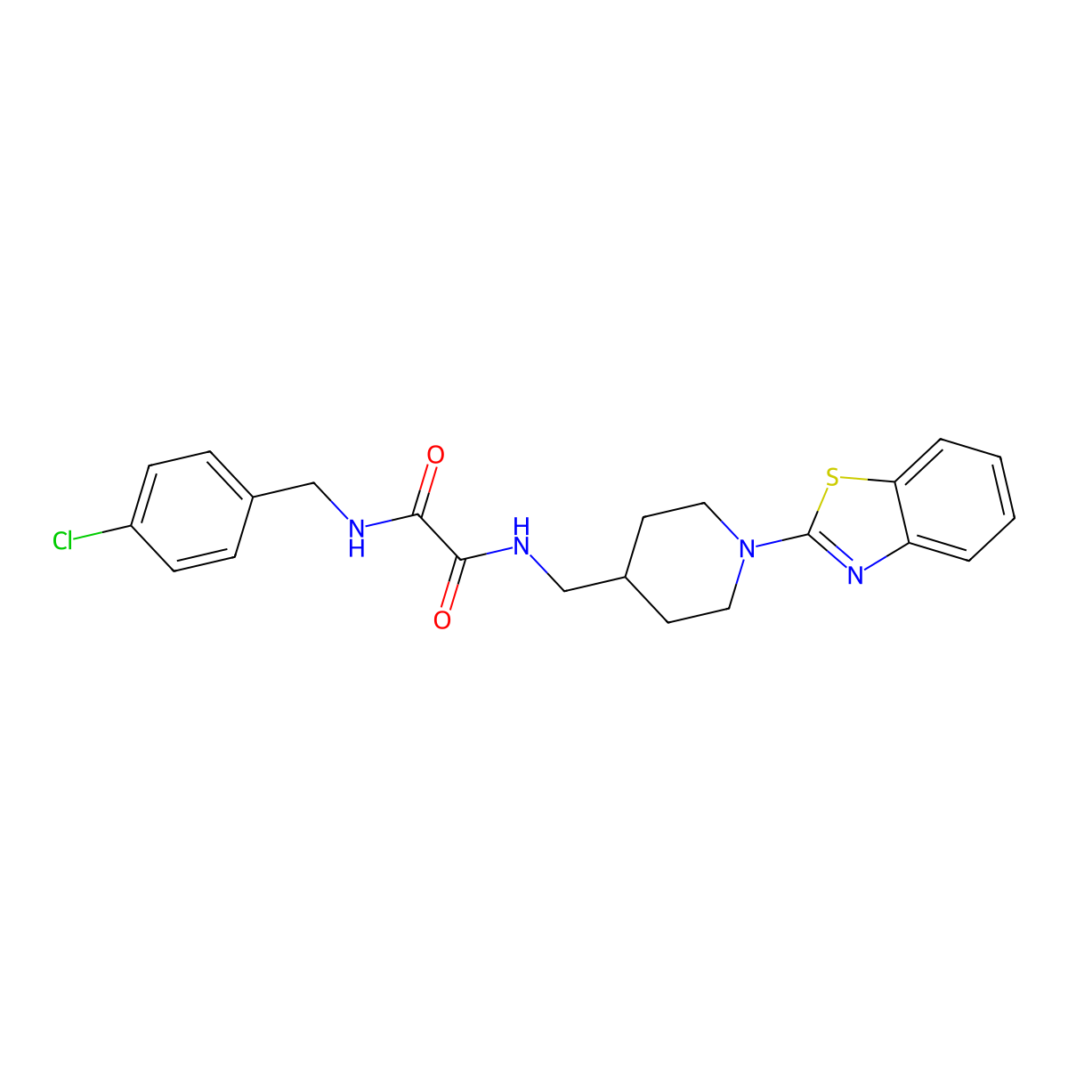 N1-((1-(benzo[d]thiazol-2-yl)piperidin-4-yl)methyl)-N2-(4-chlorobenzyl)oxalamide molecular structure, CAS 1797731-89-5