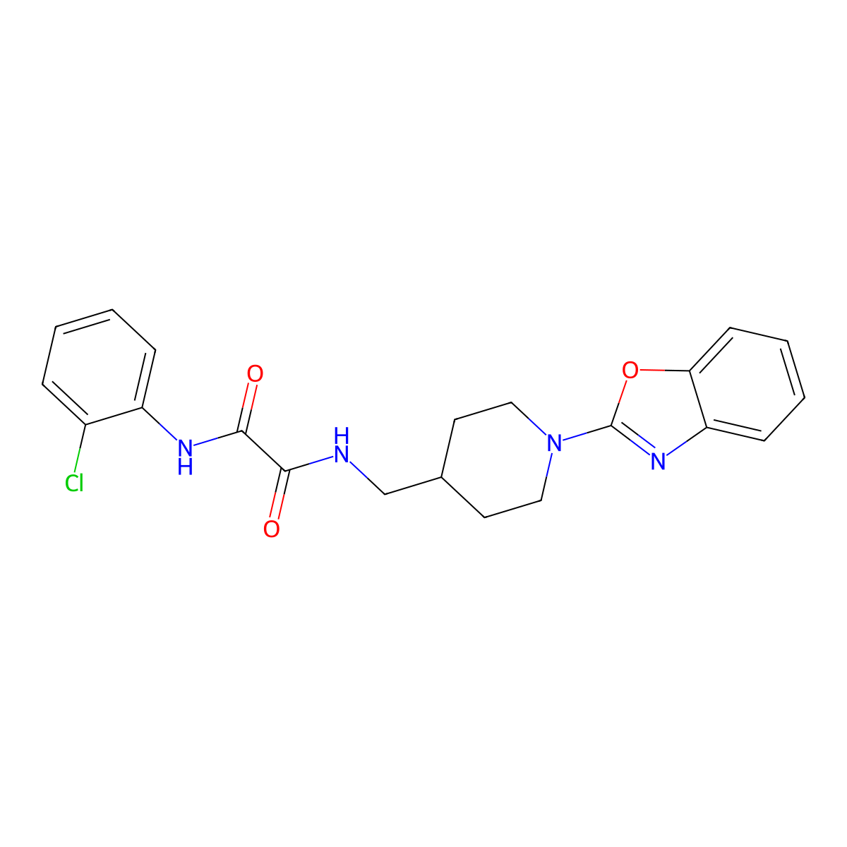 N1-((1-(benzo[d]oxazol-2-yl)piperidin-4-yl)methyl)-N2-(2-chlorophenyl)oxalamide molecular structure, CAS 1797732-42-3