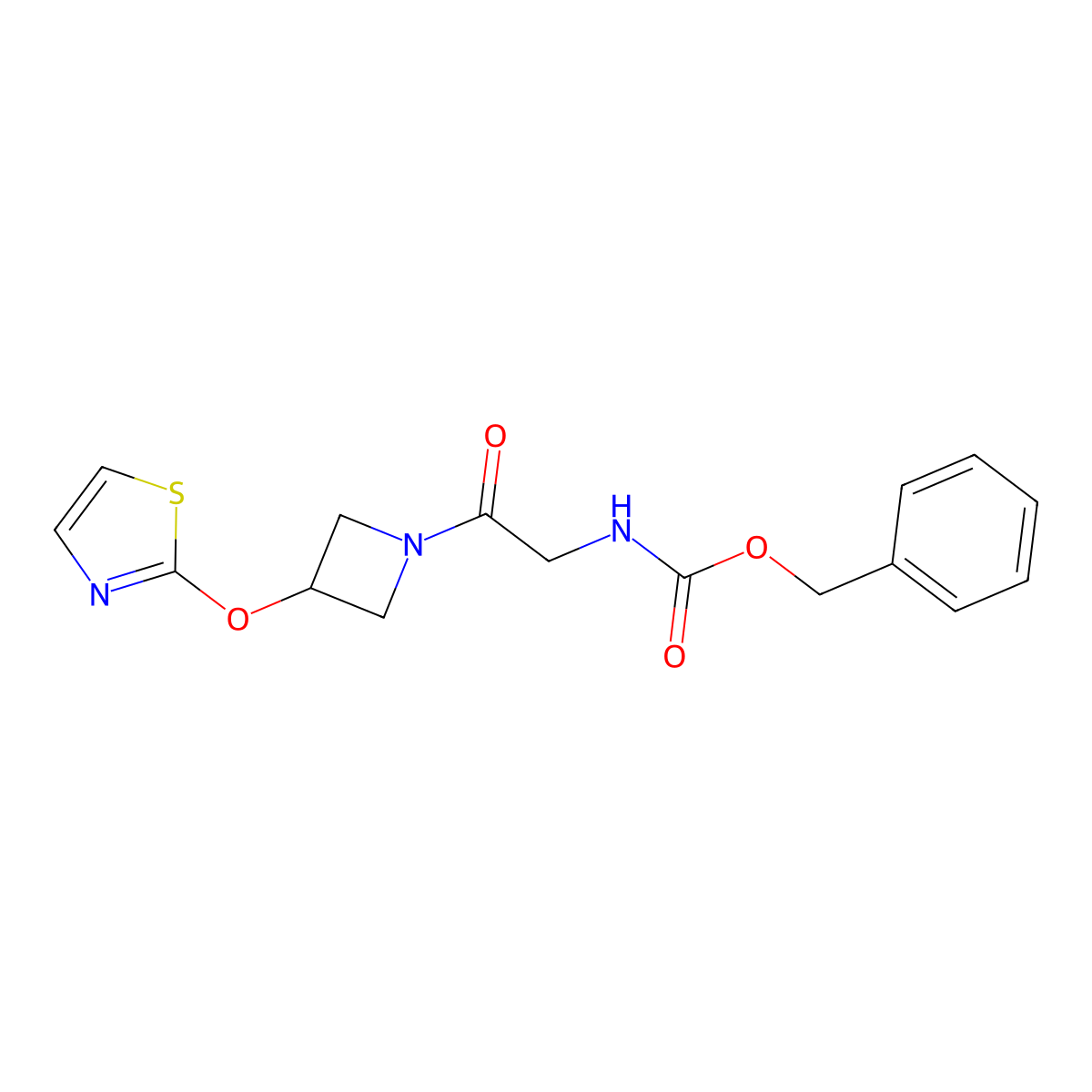 Benzyl (2-oxo-2-(3-(thiazol-2-yloxy)azetidin-1-yl)ethyl)carbamate molecular structure, CAS 1797734-57-6