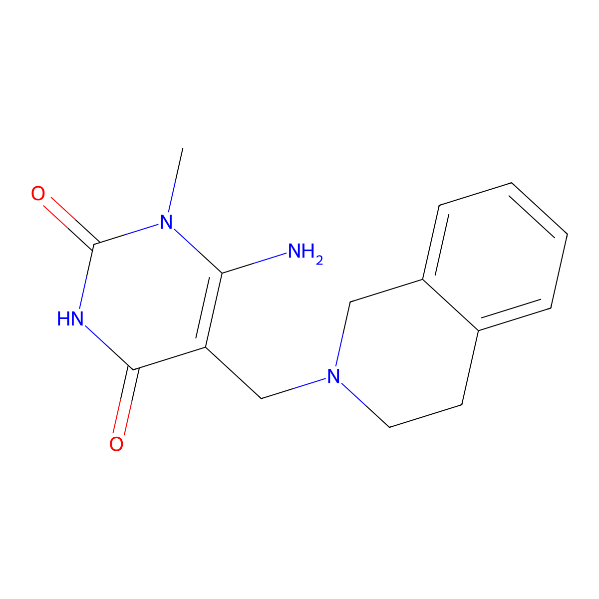 6-Amino-1-methyl-5-[(1,2,3,4-tetrahydroisoquinolin-2-yl)methyl]-1,2,3,4-tetrahydropyrimidine-2,4-dione molecular structure, CAS 1797735-05-7