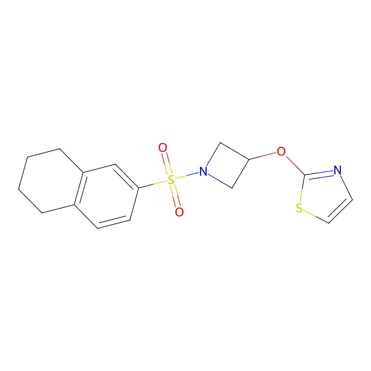2-((1-((5,6,7,8-Tetrahydronaphthalen-2-yl)sulfonyl)azetidin-3-yl)oxy)thiazole molecular structure, CAS 1797735-11-5