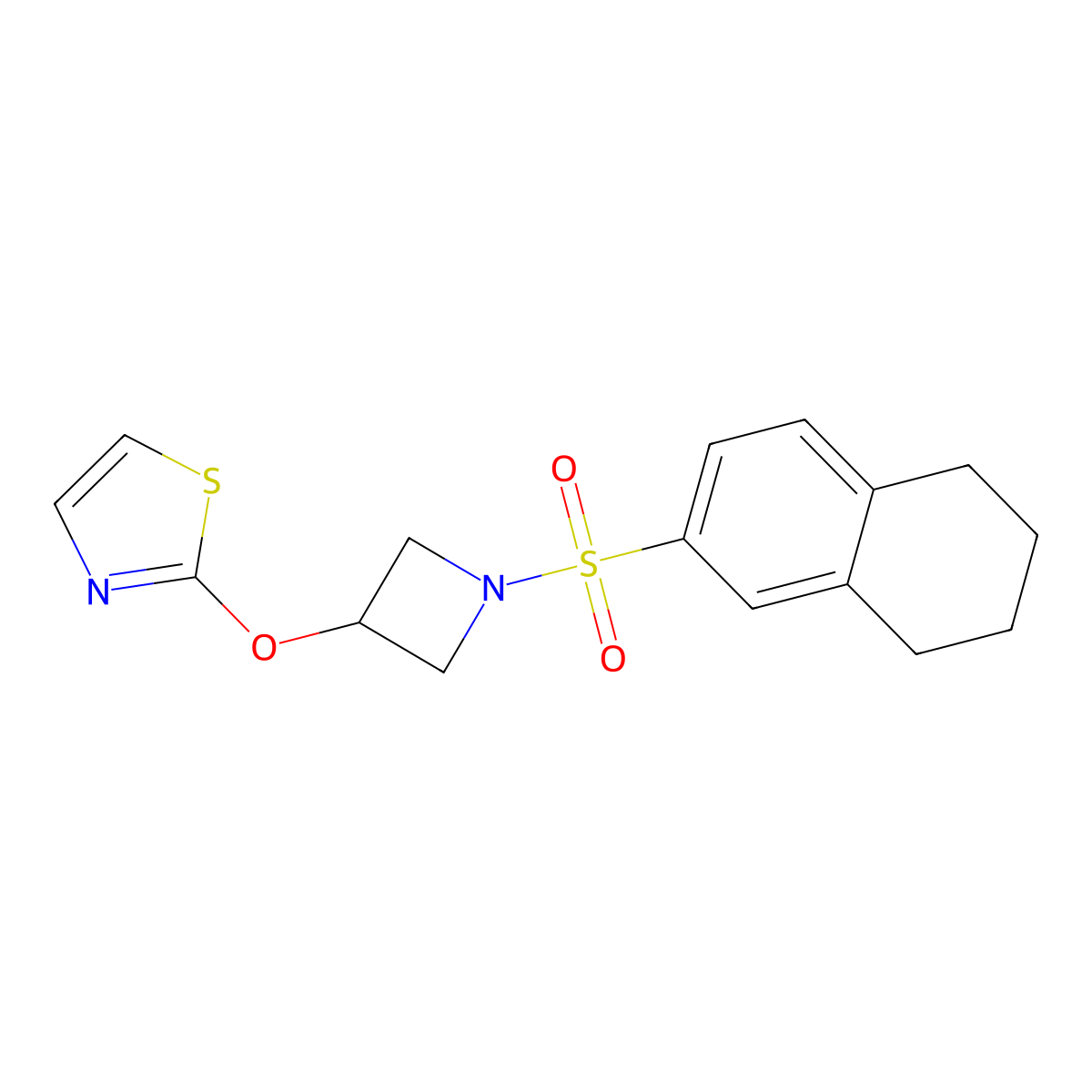 2-((1-((5,6,7,8-Tetrahydronaphthalen-2-yl)sulfonyl)azetidin-3-yl)oxy)thiazole molecular structure, CAS 1797735-11-5