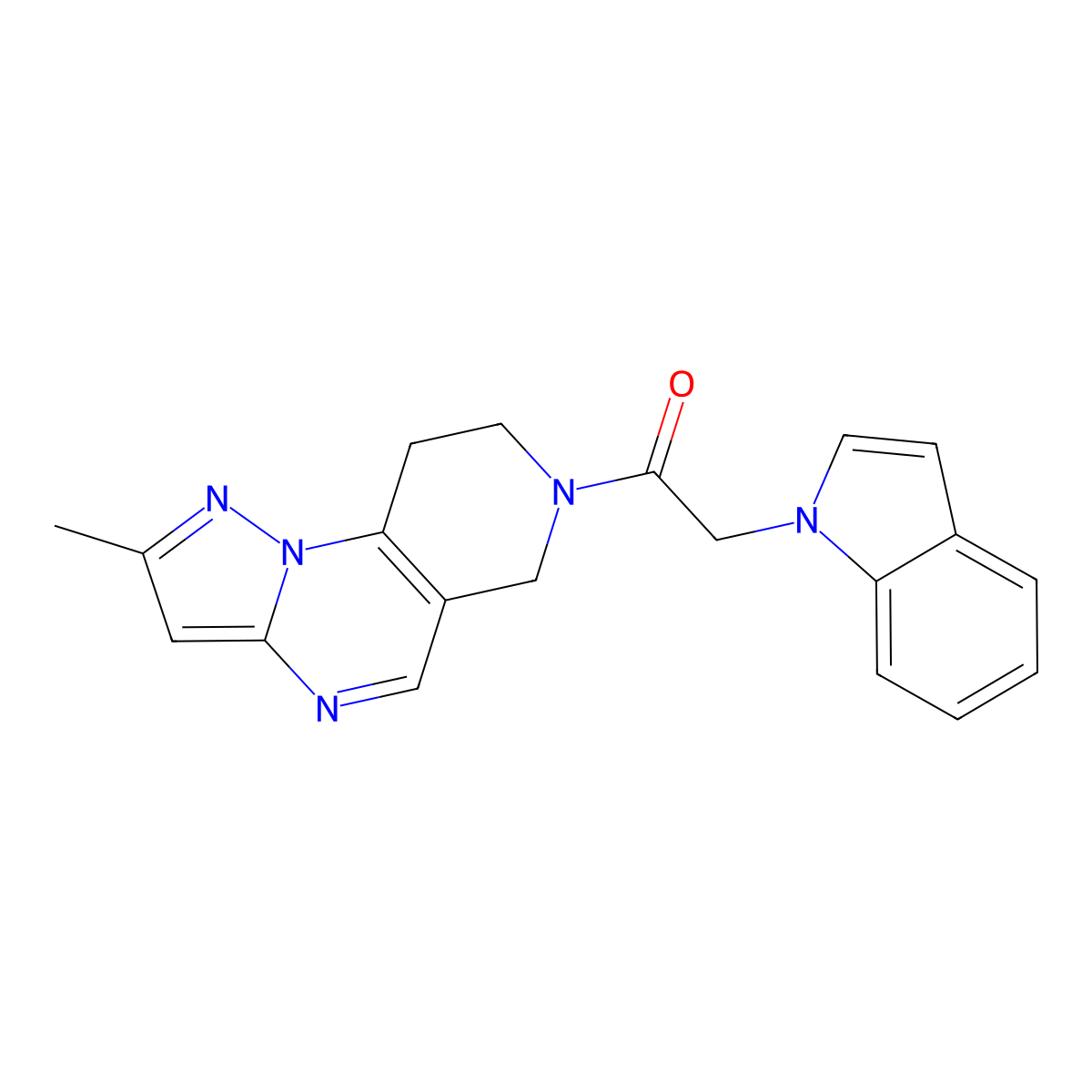 2-(1H-indol-1-yl)-1-{4-methyl-2,3,7,11-tetraazatricyclo[7.4.0.0^{2,6}]trideca-1(9),3,5,7-tetraen-11-yl}ethan-1-one molecular structure, CAS 1797735-58-0