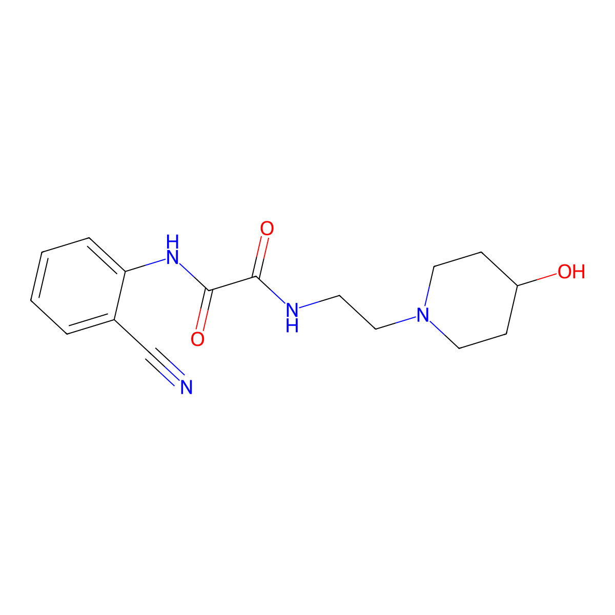 N1-(2-cyanophenyl)-N2-(2-(4-hydroxypiperidin-1-yl)ethyl)oxalamide molecular structure, CAS 1797735-83-1