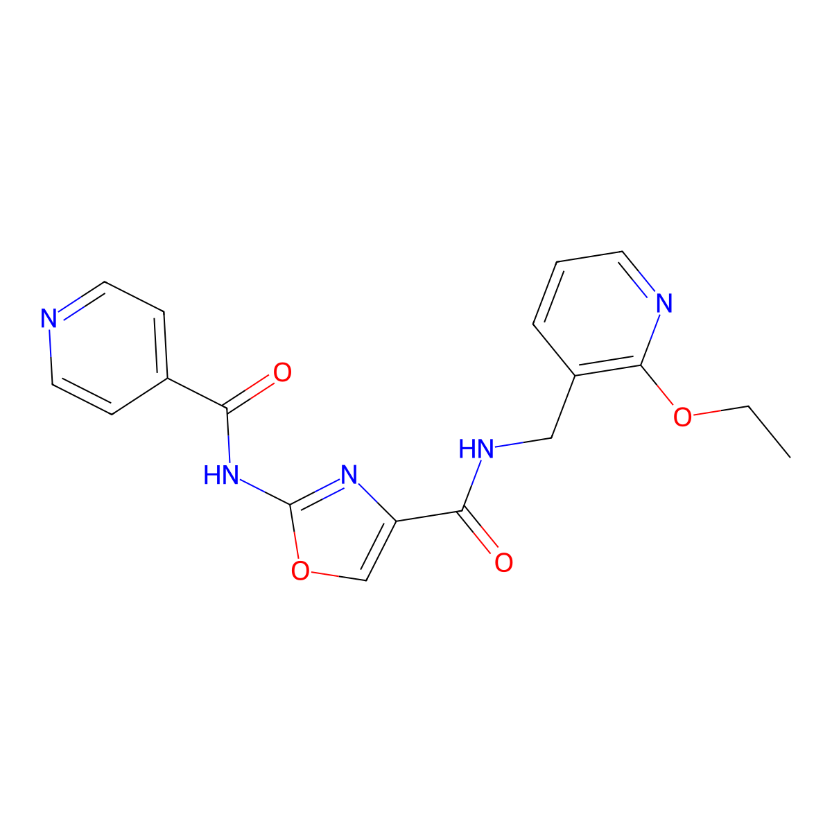 N-((2-ethoxypyridin-3-yl)methyl)-2-(isonicotinamido)oxazole-4-carboxamide molecular structure, CAS 1797736-34-5