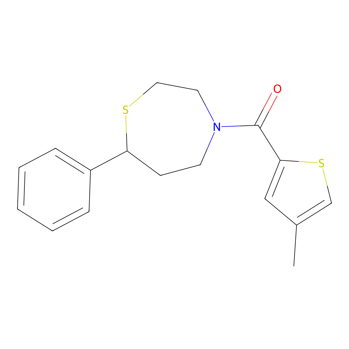 (4-Methylthiophen-2-yl)(7-phenyl-1,4-thiazepan-4-yl)methanone molecular structure, CAS 1797737-72-4