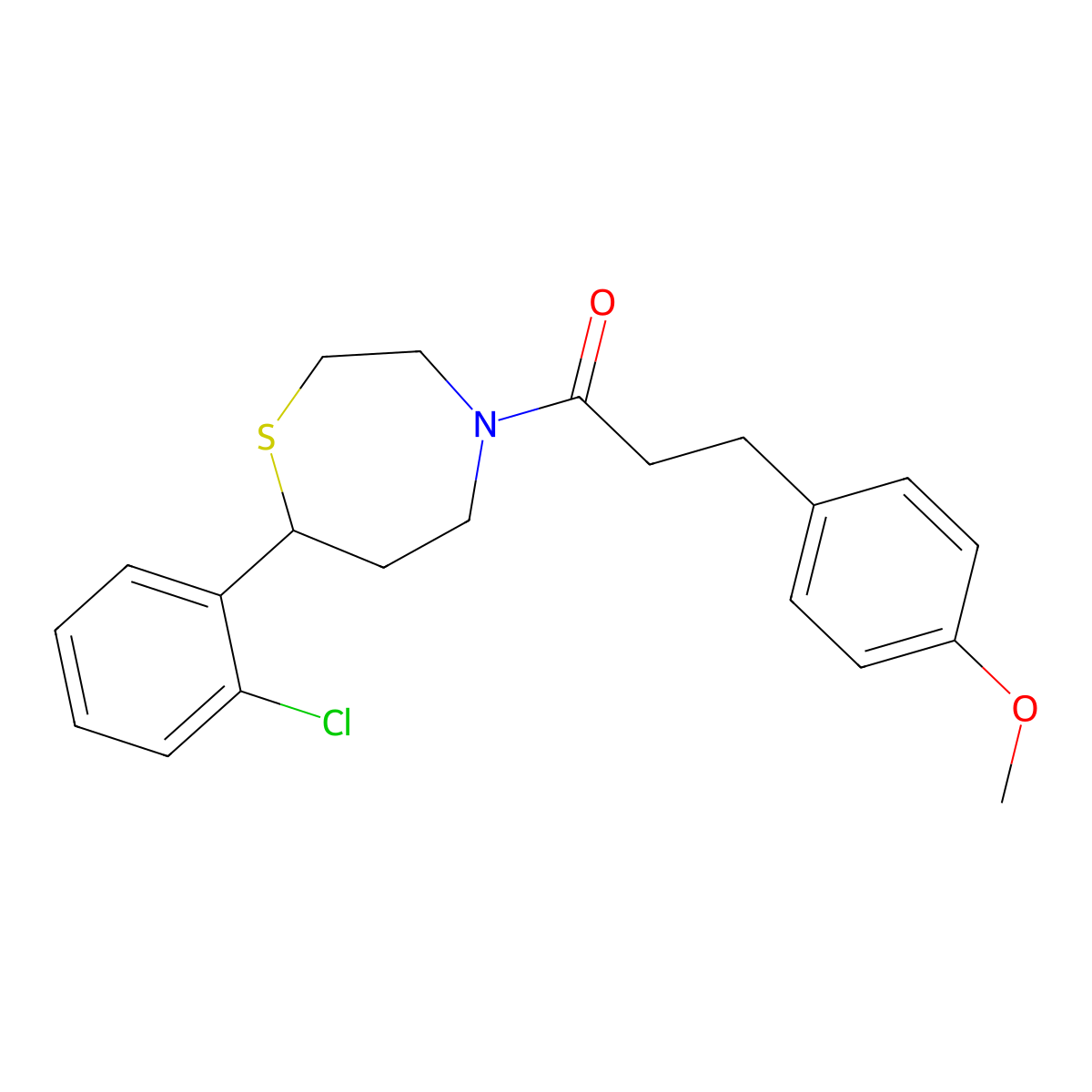 1-[7-(2-Chlorophenyl)-1,4-thiazepan-4-yl]-3-(4-methoxyphenyl)propan-1-one molecular structure, CAS 1797738-55-6