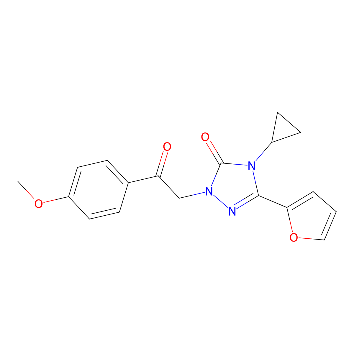 4-cyclopropyl-3-(furan-2-yl)-1-(2-(4-methoxyphenyl)-2-oxoethyl)-1H-1,2,4-triazol-5(4H)-one molecular structure, CAS 1797738-94-3