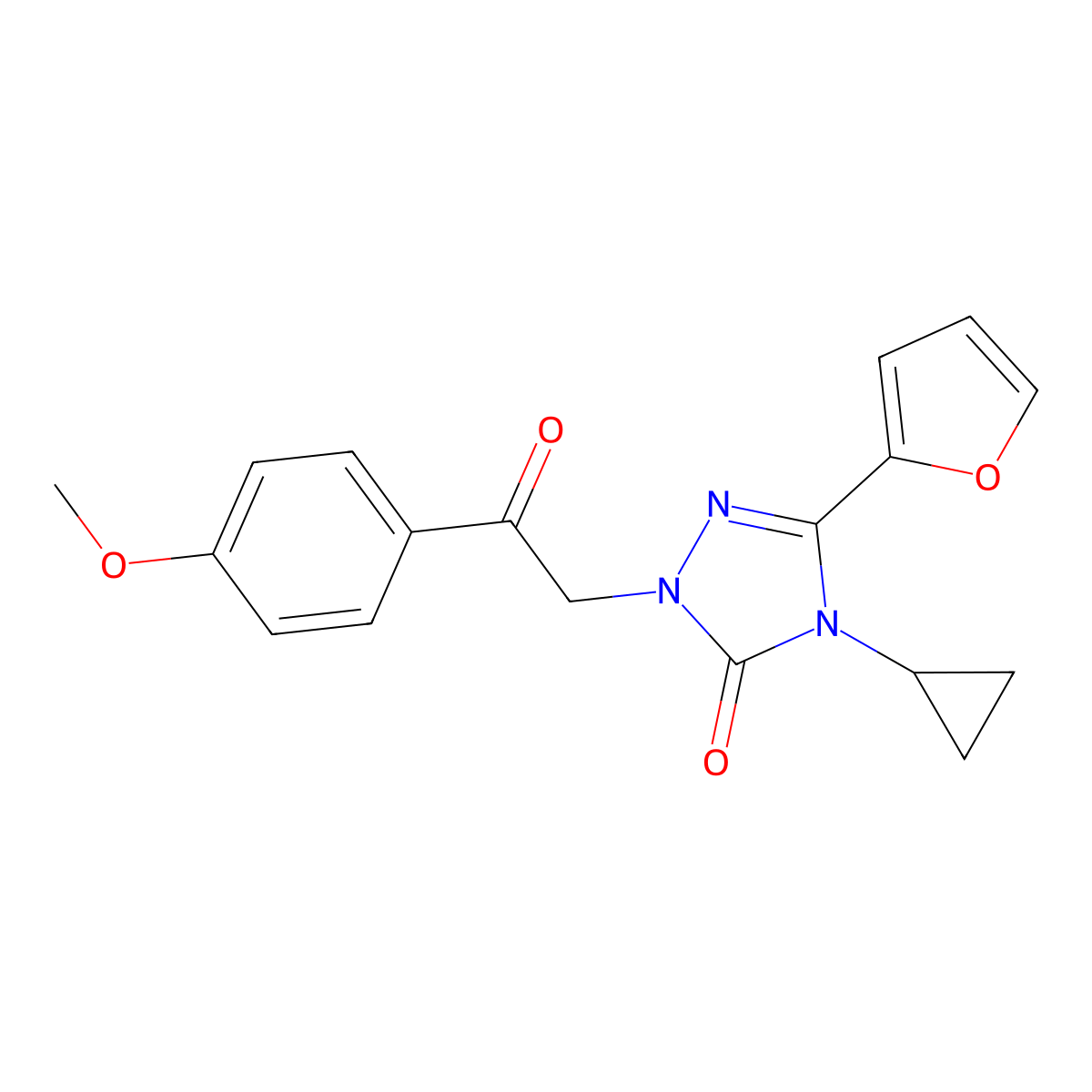4-cyclopropyl-3-(furan-2-yl)-1-(2-(4-methoxyphenyl)-2-oxoethyl)-1H-1,2,4-triazol-5(4H)-one molecular structure, CAS 1797738-94-3