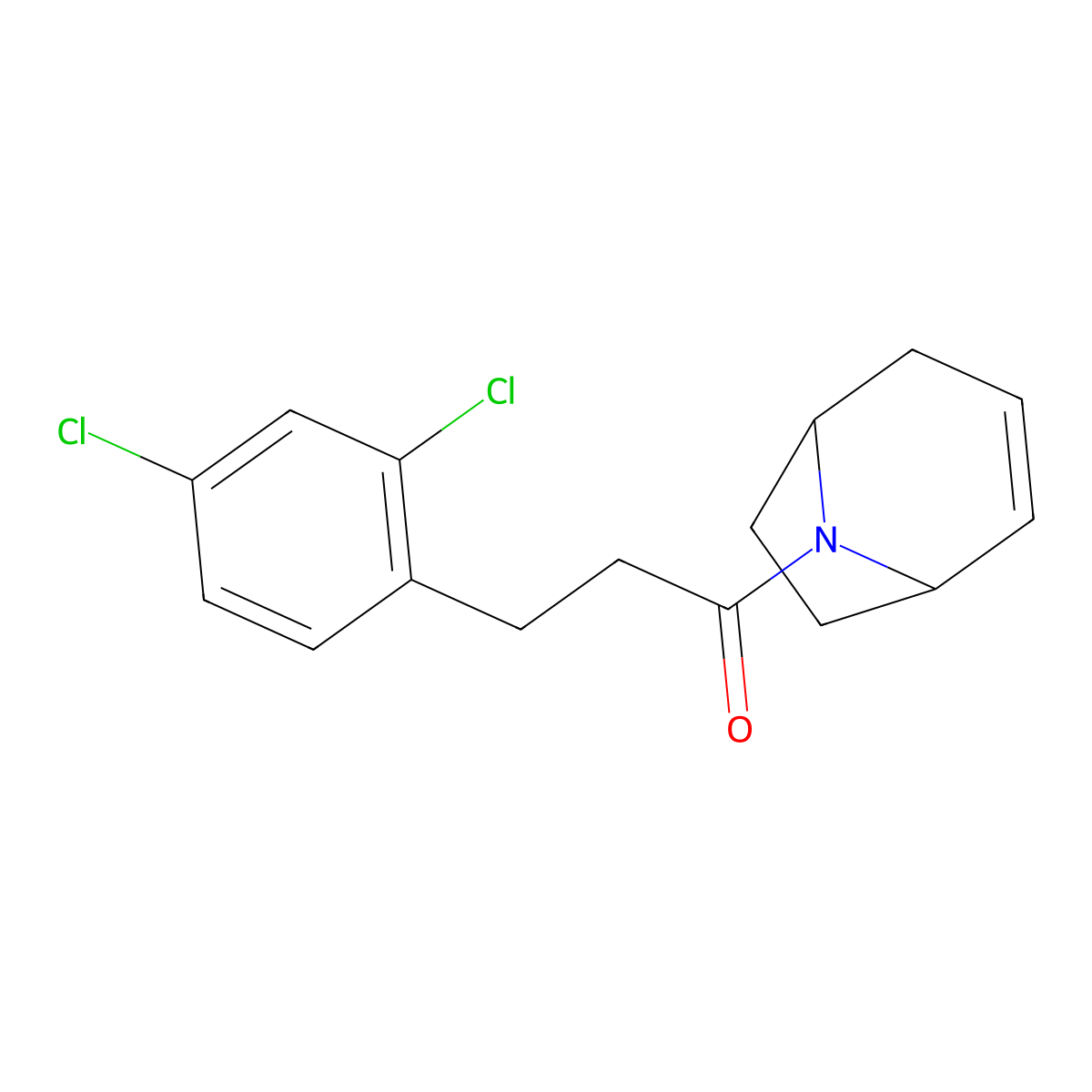 1-((1R,5S)-8-azabicyclo[3.2.1]oct-2-en-8-yl)-3-(2,4-dichlorophenyl)propan-1-one molecular structure, CAS 1797739-85-5