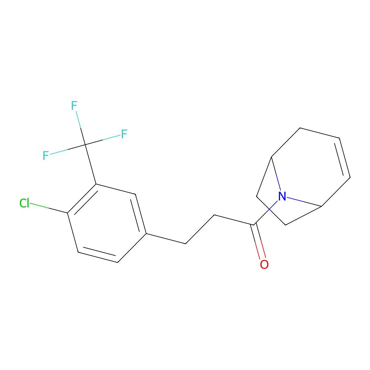 1-((1R,5S)-8-azabicyclo[3.2.1]oct-2-en-8-yl)-3-(4-chloro-3-(trifluoromethyl)phenyl)propan-1-one molecular structure, CAS 1797740-31-8