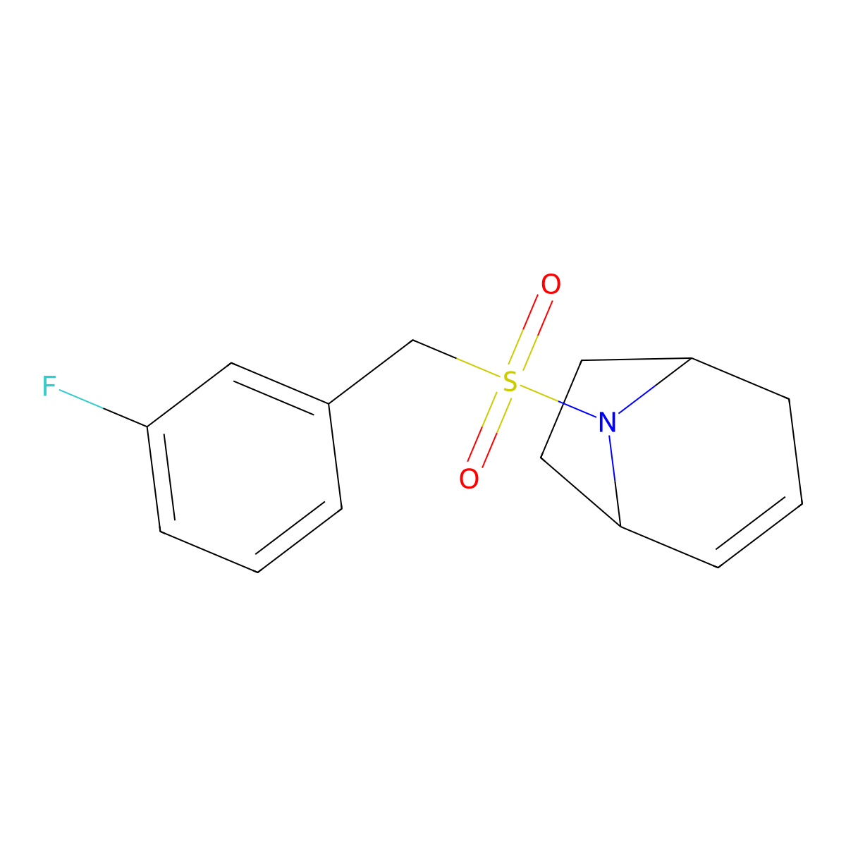 (1R,5S)-8-((3-fluorobenzyl)sulfonyl)-8-azabicyclo[3.2.1]oct-2-ene molecular structure, CAS 1797740-96-5