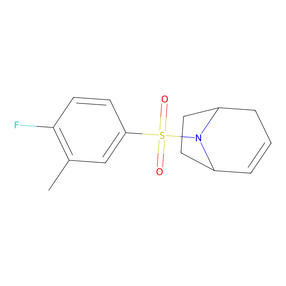 (1R,5S)-8-((4-fluoro-3-methylphenyl)sulfonyl)-8-azabicyclo[3.2.1]oct-2-ene molecular structure, CAS 1797741-01-5