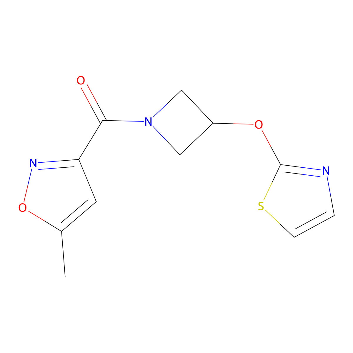 (5-Methylisoxazol-3-yl)(3-(thiazol-2-yloxy)azetidin-1-yl)methanone molecular structure, CAS 1797741-23-1