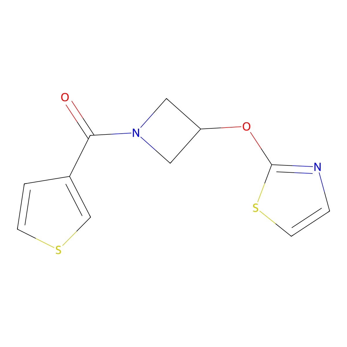 (3-(Thiazol-2-yloxy)azetidin-1-yl)(thiophen-3-yl)methanone molecular structure, CAS 1797741-30-0