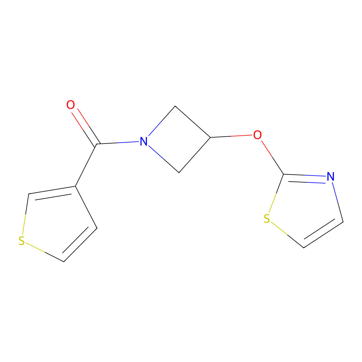 (3-(Thiazol-2-yloxy)azetidin-1-yl)(thiophen-3-yl)methanone molecular structure, CAS 1797741-30-0