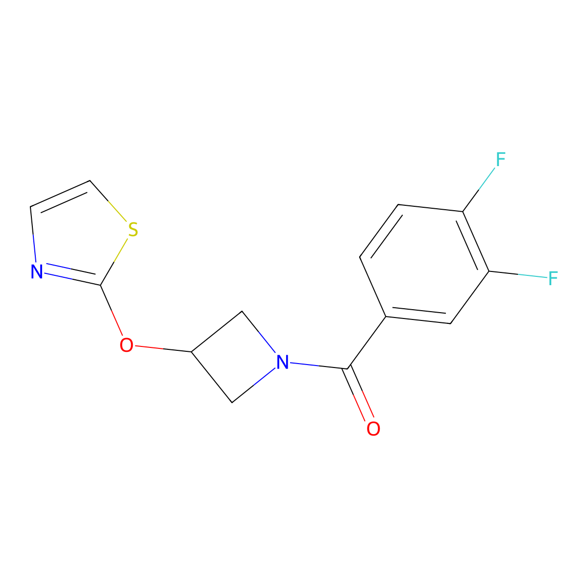 (3,4-Difluorophenyl)(3-(thiazol-2-yloxy)azetidin-1-yl)methanone molecular structure, CAS 1797741-51-5