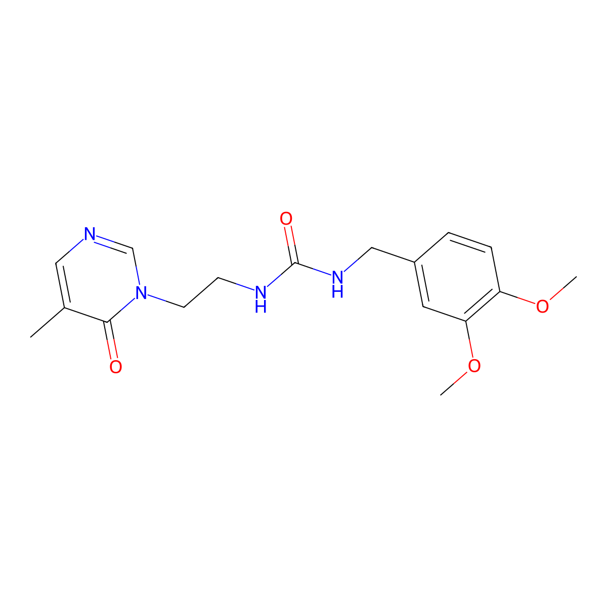 1-(3,4-dimethoxybenzyl)-3-(2-(5-methyl-6-oxopyrimidin-1(6H)-yl)ethyl)urea molecular structure, CAS 1797744-58-1