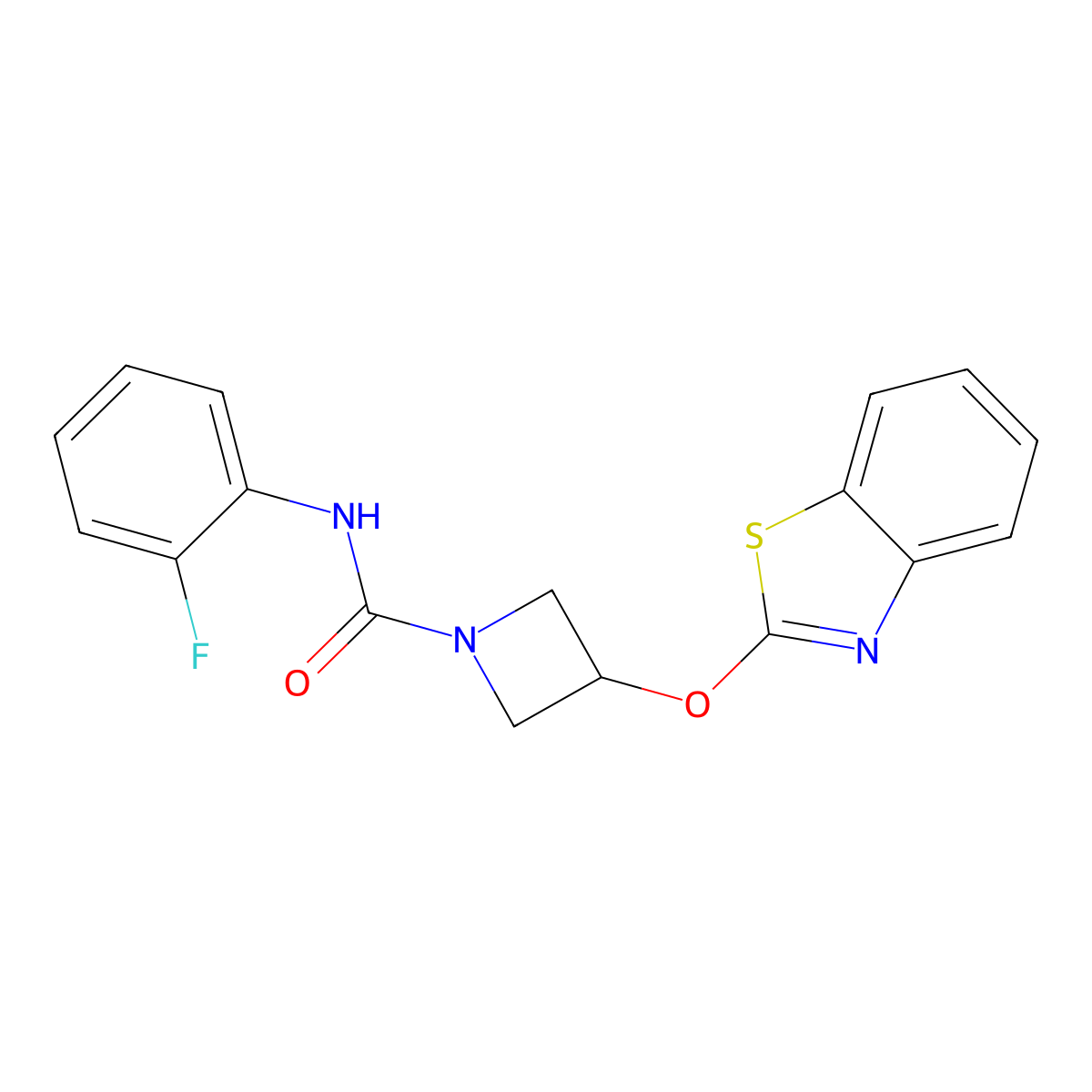 3-(benzo[d]thiazol-2-yloxy)-N-(2-fluorophenyl)azetidine-1-carboxamide molecular structure, CAS 1797744-89-8